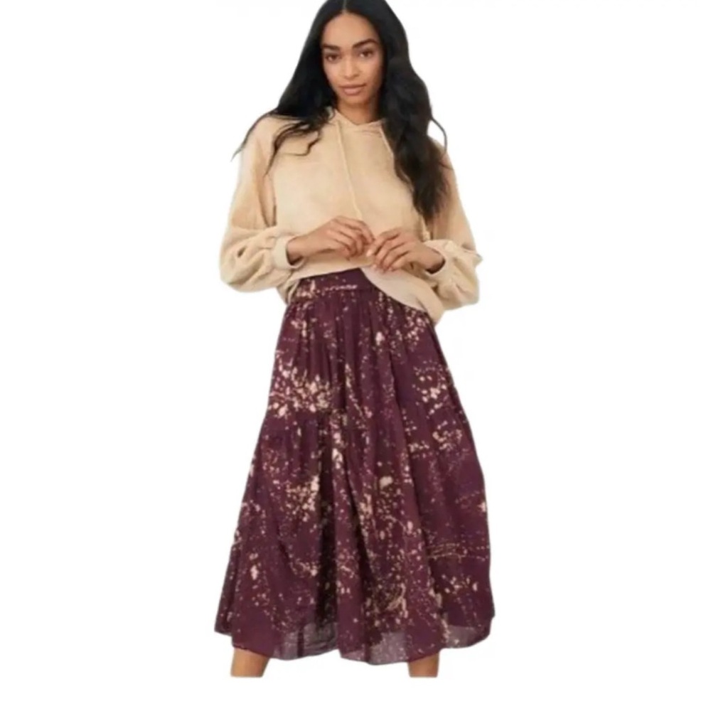 Anthropologie Samant Chauhan Belline Tie-Dye MIDI Skirt Sz M